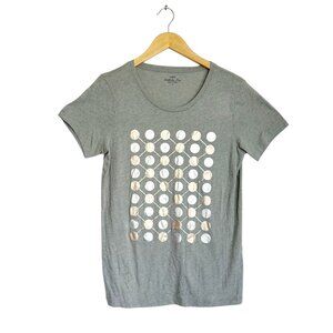 J.Crew Collector Women's Metallic Geometric Tee in Gray - Sz M - NWT